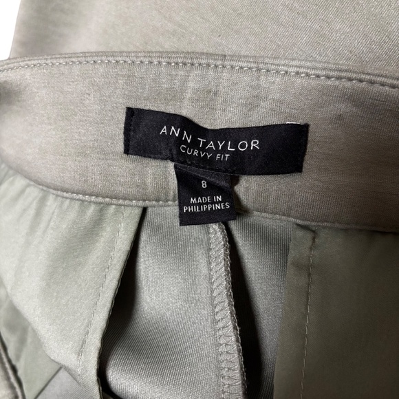 Ann Taylor | Women's Curvy Fit Olive Green Tapered Pants - Picture 7 of 7